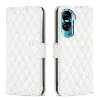 For Honor 90 Lite/X50i Diamond Lattice Wallet Flip Leather Phone Case(White) - Honor Cases by buy2fix | Online Shopping UK | buy2fix