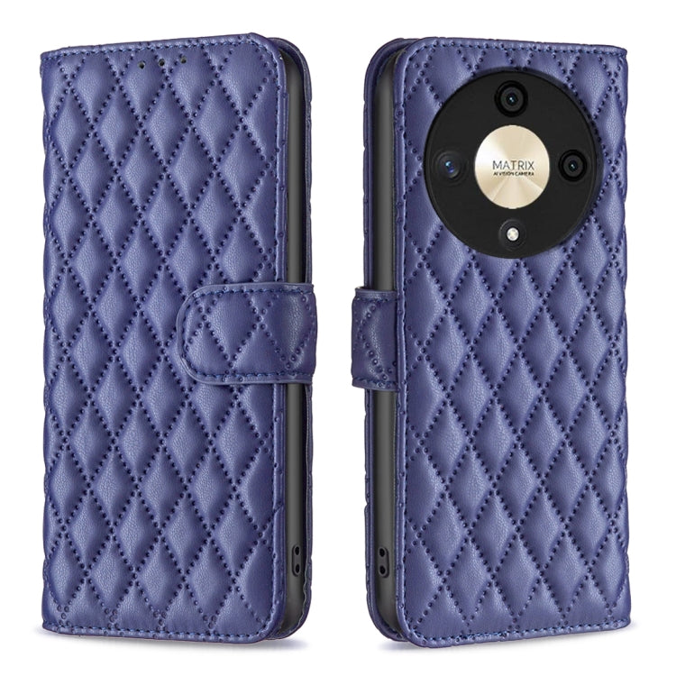 For Honor X9b/Magic6 Lite 5G Diamond Lattice Wallet Flip Leather Phone Case(Blue) - Honor Cases by buy2fix | Online Shopping UK | buy2fix