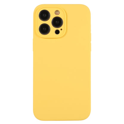 For iPhone 12 Pro Pure Color Liquid Silicone Fine Pore Phone Case(Yellow) - iPhone 12 / 12 Pro Cases by buy2fix | Online Shopping UK | buy2fix