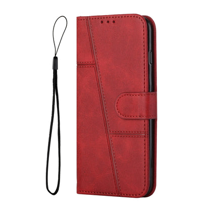 For Motorola Moto G Play 5G 2024/G 5G 2024 Stitching Calf Texture Buckle Leather Phone Case(Red) - Motorola Cases by buy2fix | Online Shopping UK | buy2fix