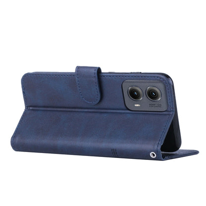 For Motorola Edge 2024 Stitching Calf Texture Buckle Leather Phone Case(Blue) - Motorola Cases by buy2fix | Online Shopping UK | buy2fix