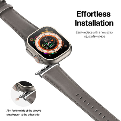 For Apple Watch 5 40mm DUX DUCIS YS Series Genuine Leather Watch Band(Grey) - Watch Bands by DUX DUCIS | Online Shopping UK | buy2fix