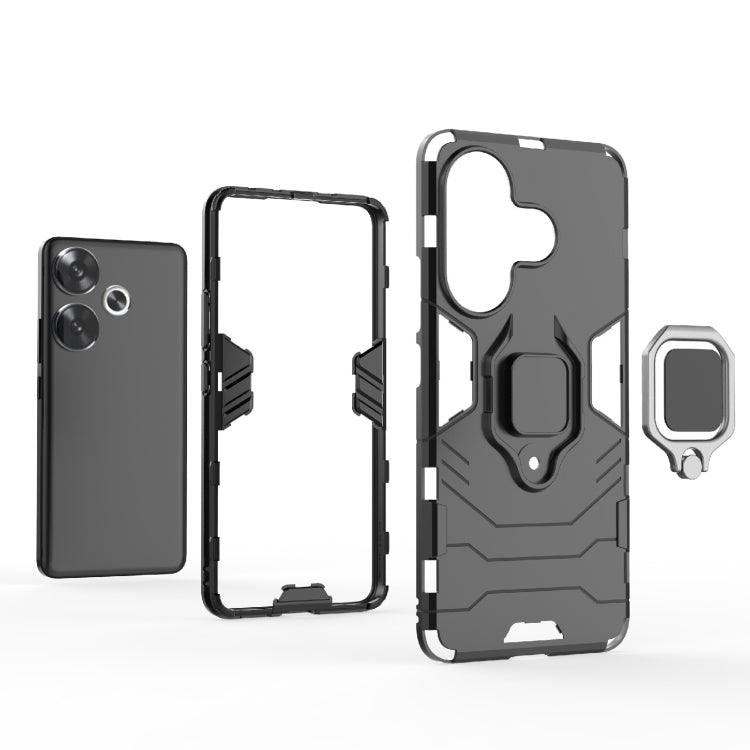 For Xiaomi Redmi Turbo 3 Shockproof PC + TPU Holder Phone Case(Black) - Xiaomi Cases by buy2fix | Online Shopping UK | buy2fix