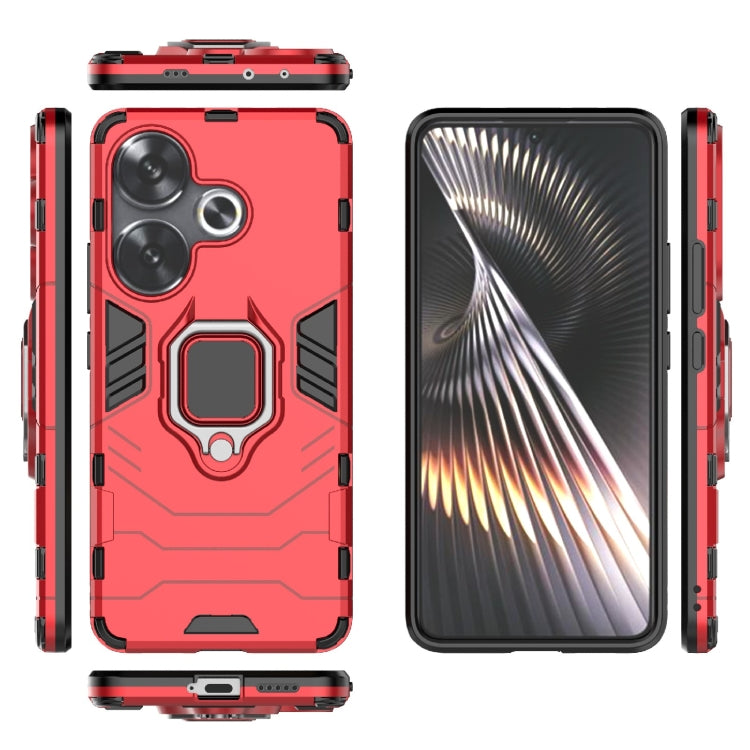 For Xiaomi Poco F6 Shockproof PC + TPU Holder Phone Case(Red) - Xiaomi Cases by buy2fix | Online Shopping UK | buy2fix