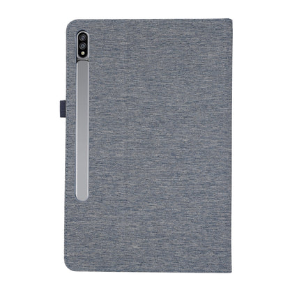 For Samsung Galaxy Tab S9 Horizontal Flip TPU + Fabric PU Leather Tablet Case(Dark Blue) - Galaxy Tab S9 Cases by buy2fix | Online Shopping UK | buy2fix