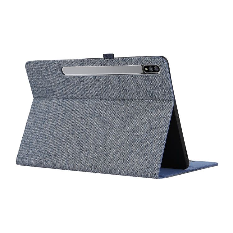 For Samsung Galaxy Tab S9 Horizontal Flip TPU + Fabric PU Leather Tablet Case(Dark Blue) - Galaxy Tab S9 Cases by buy2fix | Online Shopping UK | buy2fix