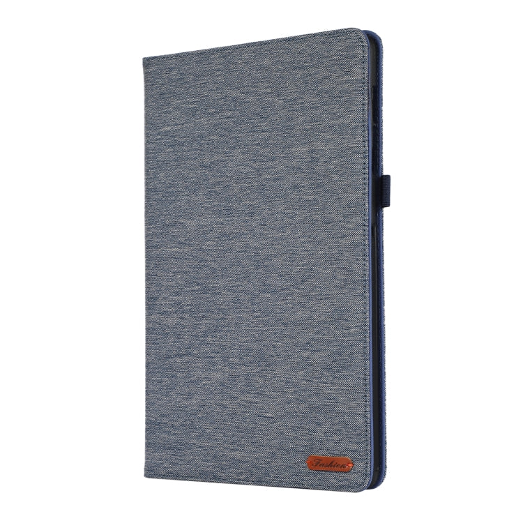 For Samsung Galaxy Tab S9+ Horizontal Flip TPU + Fabric PU Leather Tablet Case(Dark Blue) - Galaxy Tab S9+ Cases by buy2fix | Online Shopping UK | buy2fix