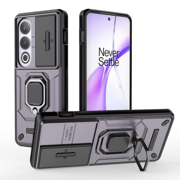 For OnePlus ACE 3V Sliding Camshield TPU + PC Shockproof Phone Case with Holder(Purple) - OnePlus Cases by buy2fix | Online Shopping UK | buy2fix