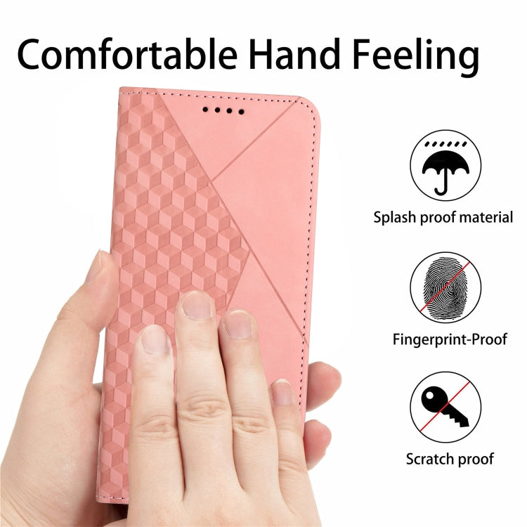 For Motorola Moto G Play 5G 2024 / G 5G 2024 Diamond Splicing Skin Feel Magnetic Leather Phone Case(Rose Gold) - Motorola Cases by buy2fix | Online Shopping UK | buy2fix