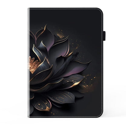 For Samsung Galaxy Tab S9+ / S9 FE+ Crystal Texture Painted Leather Tablet Case(Purple Lotus) - Galaxy Tab S9 FE+ by buy2fix | Online Shopping UK | buy2fix