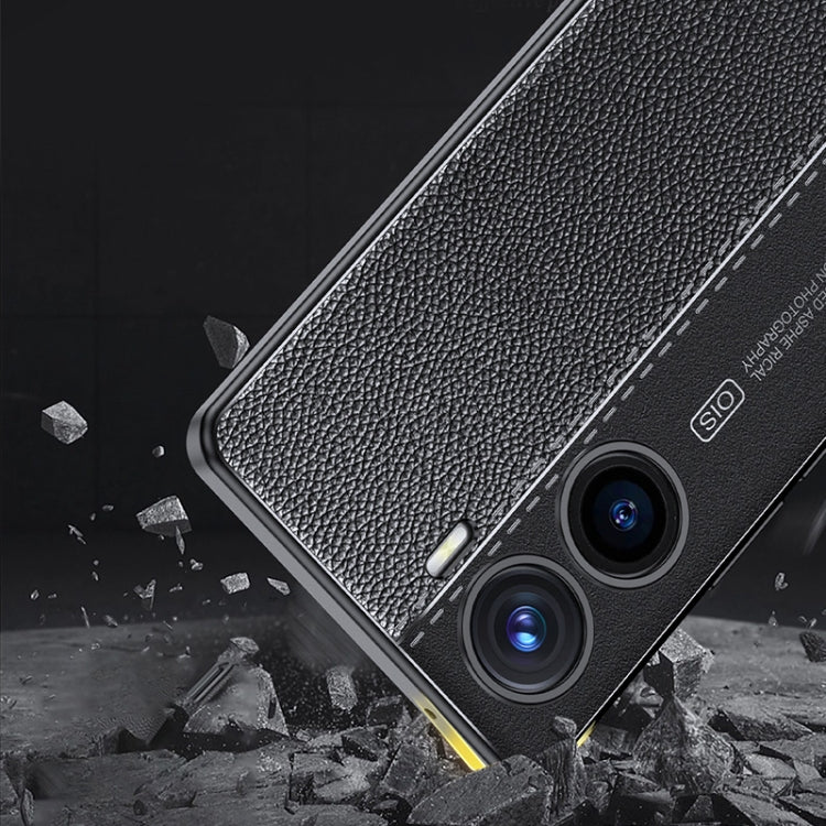 For vivo V29e Litchi Texture Shockproof TPU Phone Case(Black) - vivo Cases by buy2fix | Online Shopping UK | buy2fix