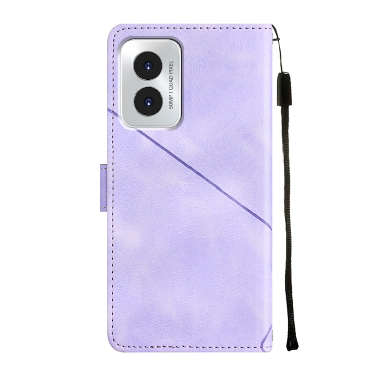 For Motorola Moto G Play 4G 2024 Skin Feel Embossed Leather Phone Case(Light Purple) - Motorola Cases by buy2fix | Online Shopping UK | buy2fix