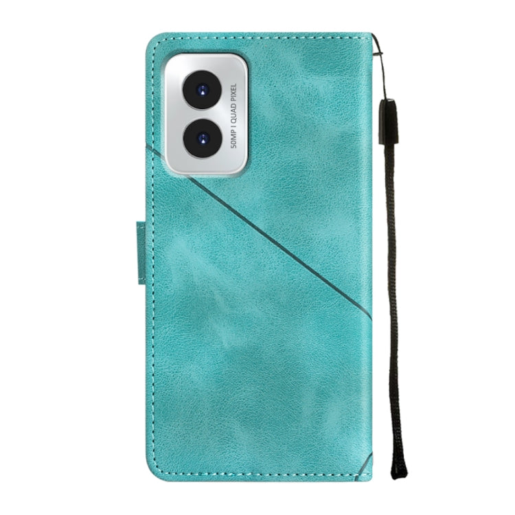 For Motorola Moto G Play 4G 2024 Skin Feel Embossed Leather Phone Case(Green) - Motorola Cases by buy2fix | Online Shopping UK | buy2fix