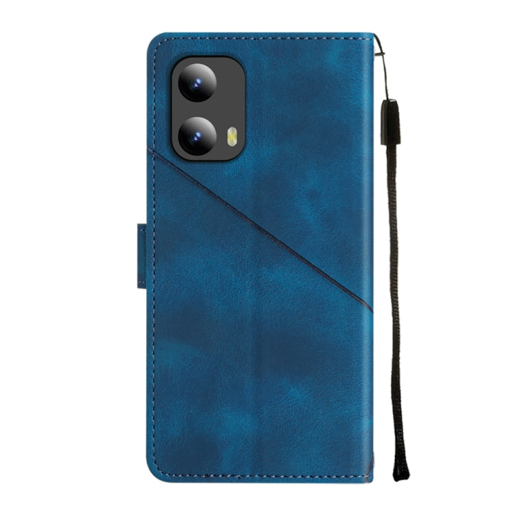 For Motorola Moto G Play 5G 2024 Skin Feel Embossed Leather Phone Case(Blue) - Motorola Cases by buy2fix | Online Shopping UK | buy2fix