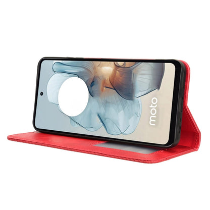 For Motorola Moto G Power 5G 2024 Magnetic Buckle Retro Texture Leather Phone Case(Red) - Motorola Cases by buy2fix | Online Shopping UK | buy2fix