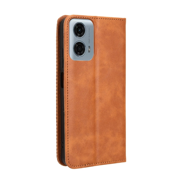 For Motorola Moto G Power 5G 2024 Magnetic Buckle Retro Texture Leather Phone Case(Brown) - Motorola Cases by buy2fix | Online Shopping UK | buy2fix