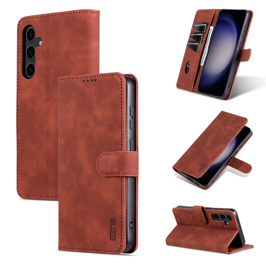 For Samsung Galaxy S23 FE 5G AZNS Skin Feel Calf Texture Flip Leather Phone Case(Brown) - Galaxy S23 FE 5G Cases by AZNS | Online Shopping UK | buy2fix