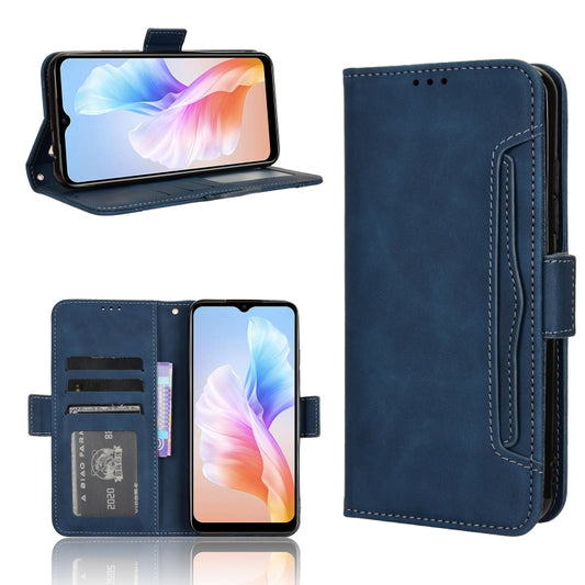 For Doogee X98 Skin Feel Calf Texture Card Slots Leather Phone Case(Blue) - Doogee Cases by buy2fix | Online Shopping UK | buy2fix