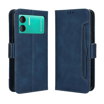 For Doogee X98 Skin Feel Calf Texture Card Slots Leather Phone Case(Blue) - Doogee Cases by buy2fix | Online Shopping UK | buy2fix