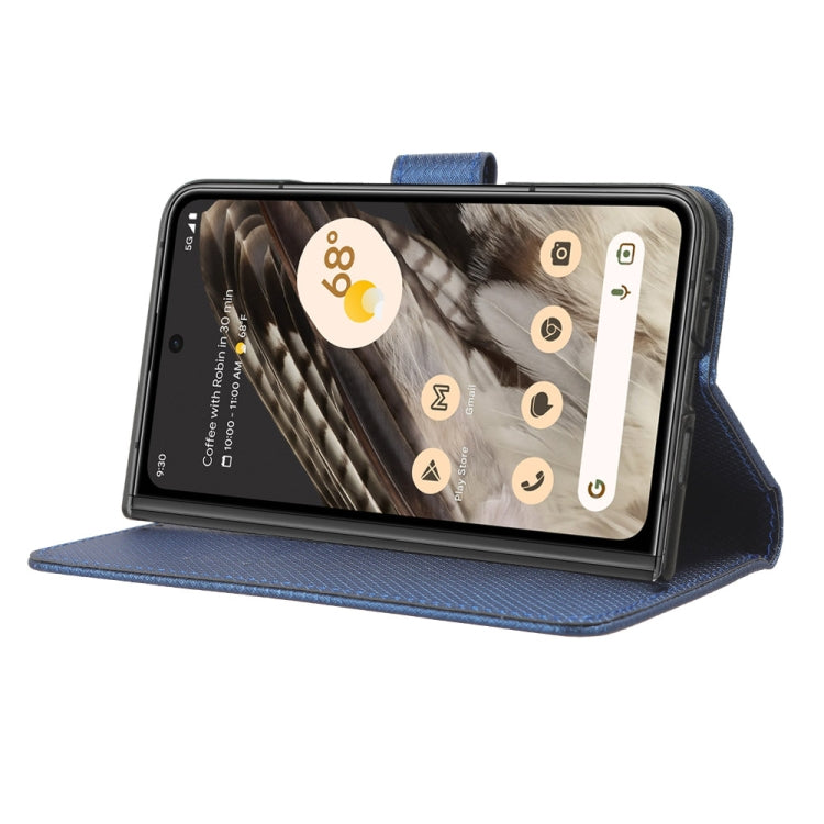 For Google Pixel Fold Diamond Texture Leather Phone Case(Blue) - Google Cases by buy2fix | Online Shopping UK | buy2fix