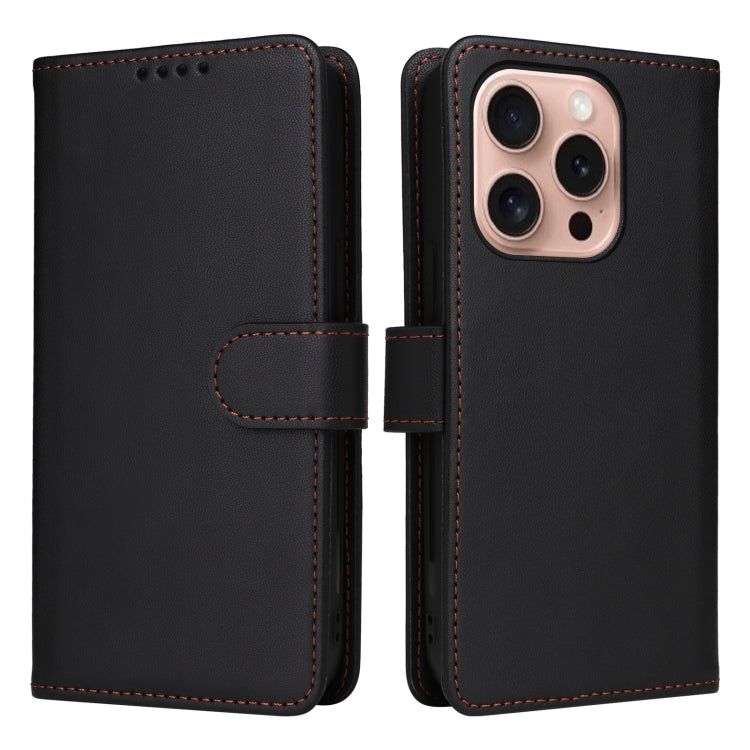 For iPhone 16 Pro BETOPNICE BN-005 2 in 1 Detachable Imitate Genuine Leather Phone Case(Black) - iPhone 16 Pro Cases by BETOPNICE | Online Shopping UK | buy2fix