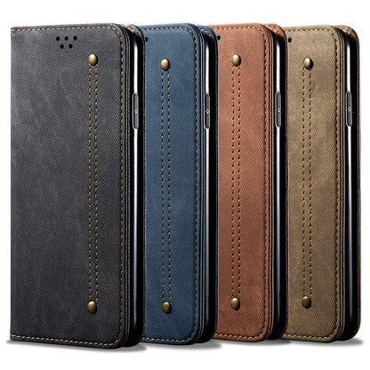 For Xiaomi Redmi Note 13 4G Global Denim Texture Casual Style Horizontal Flip Leather Case(Khaki) - Note 13 Cases by buy2fix | Online Shopping UK | buy2fix