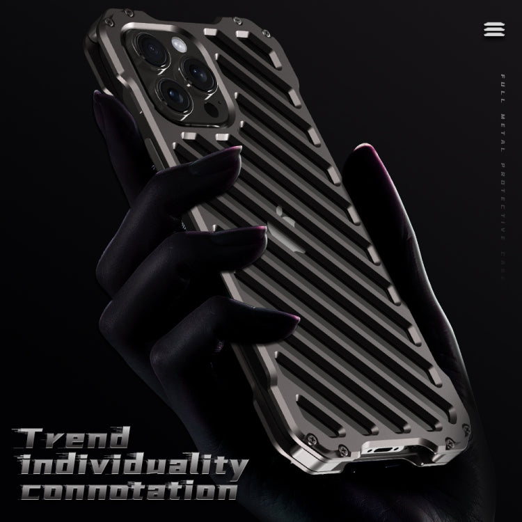 For iPhone 15 Pro R-JUST Breathable Armor Phone Case(Space Grey) - iPhone 15 Pro Cases by R-JUST | Online Shopping UK | buy2fix