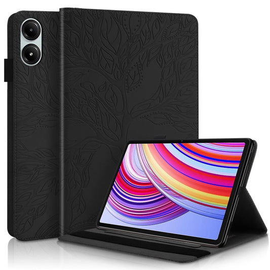 For Xiaomi Redmi Pad Pro 12.1 Tree Life Series Embossed Leather Tablet Case(Black) - More Tablet Cases by buy2fix | Online Shopping UK | buy2fix