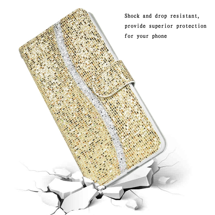 For iPhone 16 Pro Max Glitter Powder Filp Leather Phone Case(Gold) - iPhone 16 Pro Max Cases by buy2fix | Online Shopping UK | buy2fix