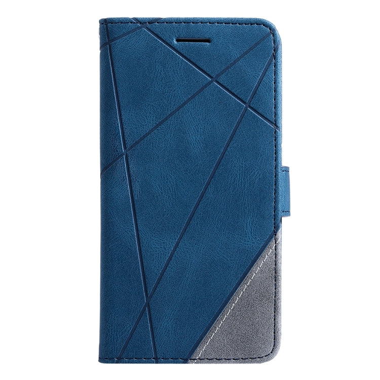 For iPhone 16 Pro Skin Feel Splicing Leather Phone Case(Blue) - iPhone 16 Pro Cases by buy2fix | Online Shopping UK | buy2fix