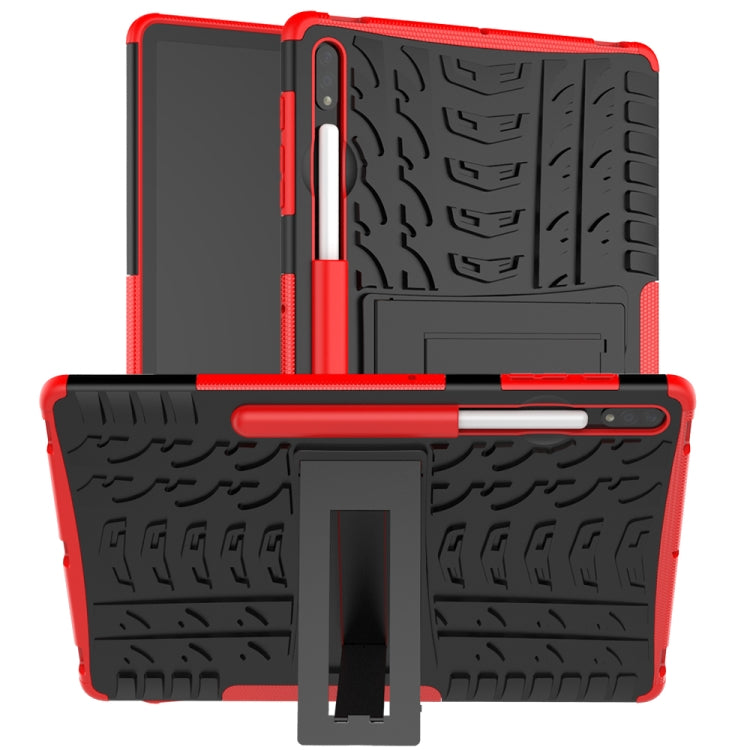 For Samsung Galaxy Tab S9+ Tire Texture TPU + PC Tablet Case(Red) - Galaxy Tab S9+ Cases by buy2fix | Online Shopping UK | buy2fix