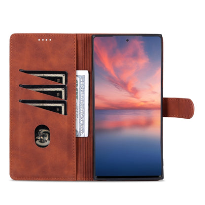 For Samsung Galaxy S24 Ultra 5G AZNS Skin Feel Calf Texture Flip Leather Phone Case(Brown) - Galaxy S24 Ultra 5G Cases by AZNS | Online Shopping UK | buy2fix