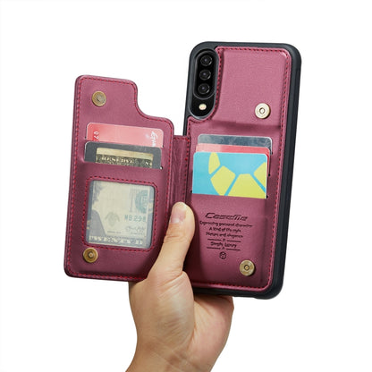 For Samsung Galaxy A30s/A50s/A50 CaseMe C22 Card Slots Holder RFID Anti-theft Phone Case(Wine Red) - Galaxy Phone Cases by CaseMe | Online Shopping UK | buy2fix