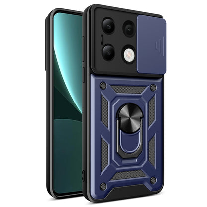 For Xiaomi Redmi Note 13 4G Global Sliding Camera Cover Design TPU Hybrid PC Phone Case(Blue) - Note 13 Cases by buy2fix | Online Shopping UK | buy2fix