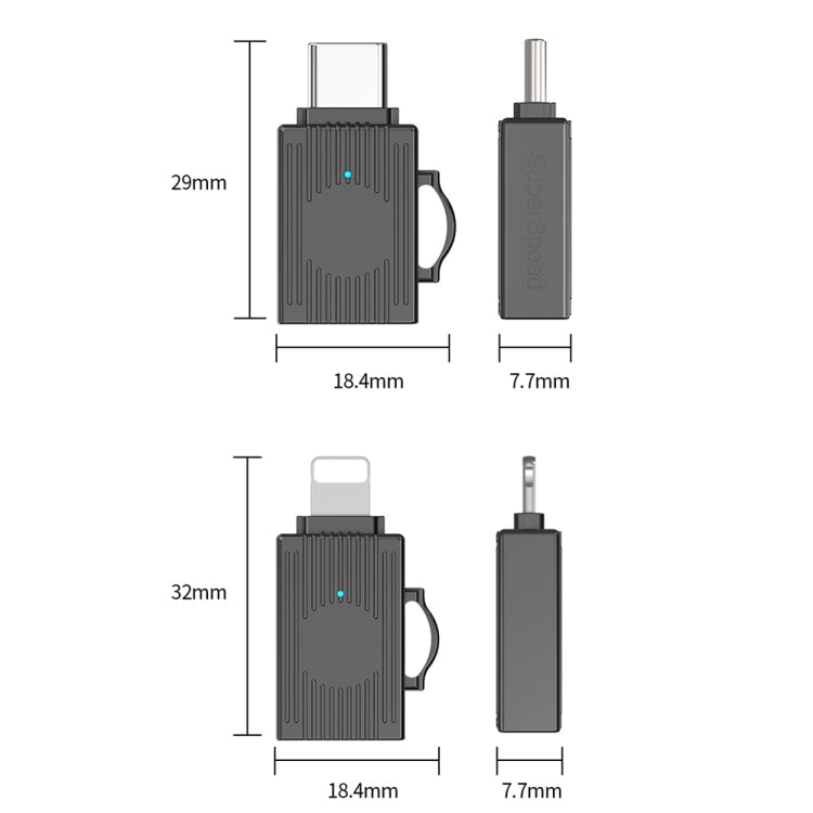 USB to USB-C / Type-C Multifunction Travel Case Shape Apapter(Silver) - Converter & Adapter by buy2fix | Online Shopping UK | buy2fix