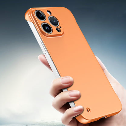 For iPhone 13 mini Frameless Metallic Paint Hybrid PC Phone Case(Orange) - iPhone 13 mini Cases by buy2fix | Online Shopping UK | buy2fix