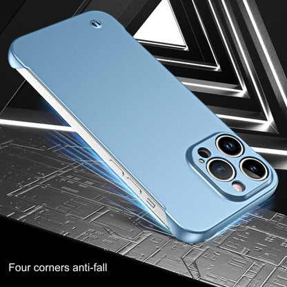 For iPhone 13 Pro Max Frameless Metallic Paint Hybrid PC Phone Case(Sierra Blue) - iPhone 13 Pro Max Cases by buy2fix | Online Shopping UK | buy2fix