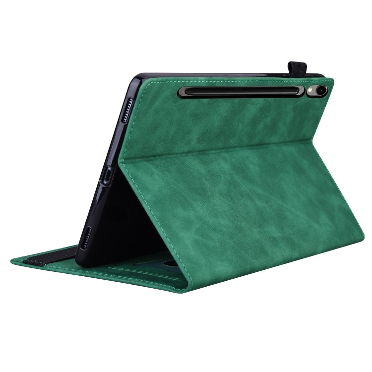 For Samsung Galaxy Tab S9 FE+ Splicing Shockproof Leather Tablet Case(Green) - Galaxy Tab S9 FE+ by buy2fix | Online Shopping UK | buy2fix