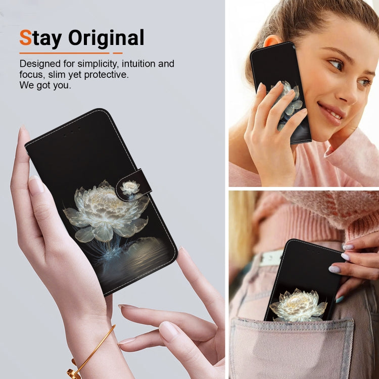 For Google Pixel 9 Pro Crystal Texture Colored Drawing Leather Phone Case(Crystal Peony) - Google Cases by buy2fix | Online Shopping UK | buy2fix