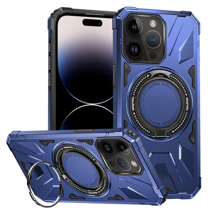 For iPhone 14 Pro Max MagSafe Magnetic Shockproof Phone Case with Ring Holder(Navy Blue) - iPhone 14 Pro Max Cases by buy2fix | Online Shopping UK | buy2fix