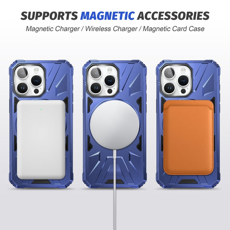 For iPhone 12 Pro Max MagSafe Magnetic Shockproof Phone Case with Ring Holder(Navy Blue) - iPhone 12 Pro Max Cases by buy2fix | Online Shopping UK | buy2fix