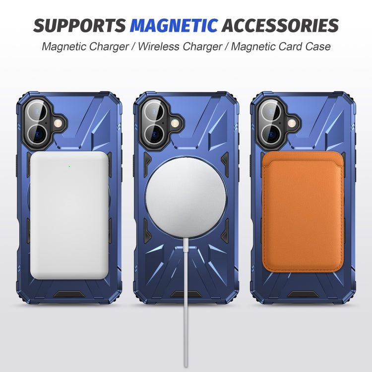 For iPhone 16 Plus MagSafe Magnetic Shockproof Phone Case with Ring Holder(Navy Blue) - iPhone 16 Plus Cases by buy2fix | Online Shopping UK | buy2fix