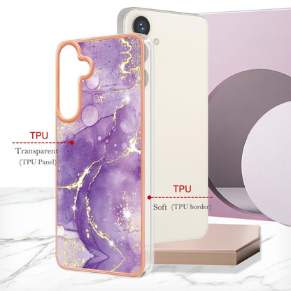 For Samsung Galaxy S24 5G Electroplating Marble Dual-side IMD Phone Case(Purple 002) - Galaxy S24 5G Cases by buy2fix | Online Shopping UK | buy2fix