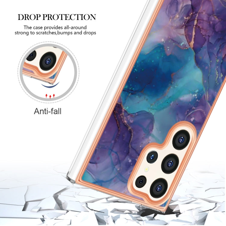 For Samsung Galaxy S24 Ultra 5G Electroplating Marble Dual-side IMD Phone Case(Purple 016) - Galaxy S24 Ultra 5G Cases by buy2fix | Online Shopping UK | buy2fix