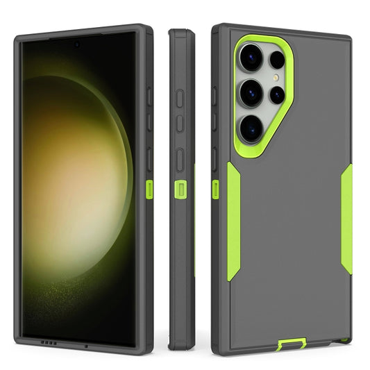 For Samsung Galaxy S24 Ultra 5G 2 in 1 Magnetic PC + TPU Phone Case(Gray+Fluorescent Green) - Galaxy S24 Ultra 5G Cases by buy2fix | Online Shopping UK | buy2fix