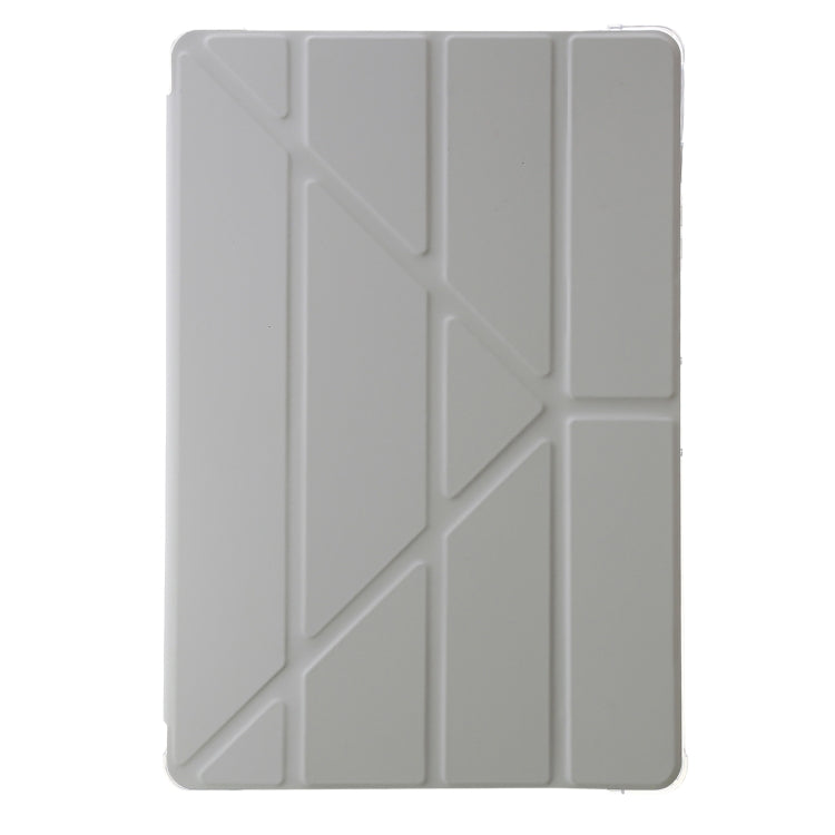 For Samsung Galaxy Tab S9 Clear Acrylic Deformation Leather Tablet Case(Grey) - Galaxy Tab S9 Cases by buy2fix | Online Shopping UK | buy2fix