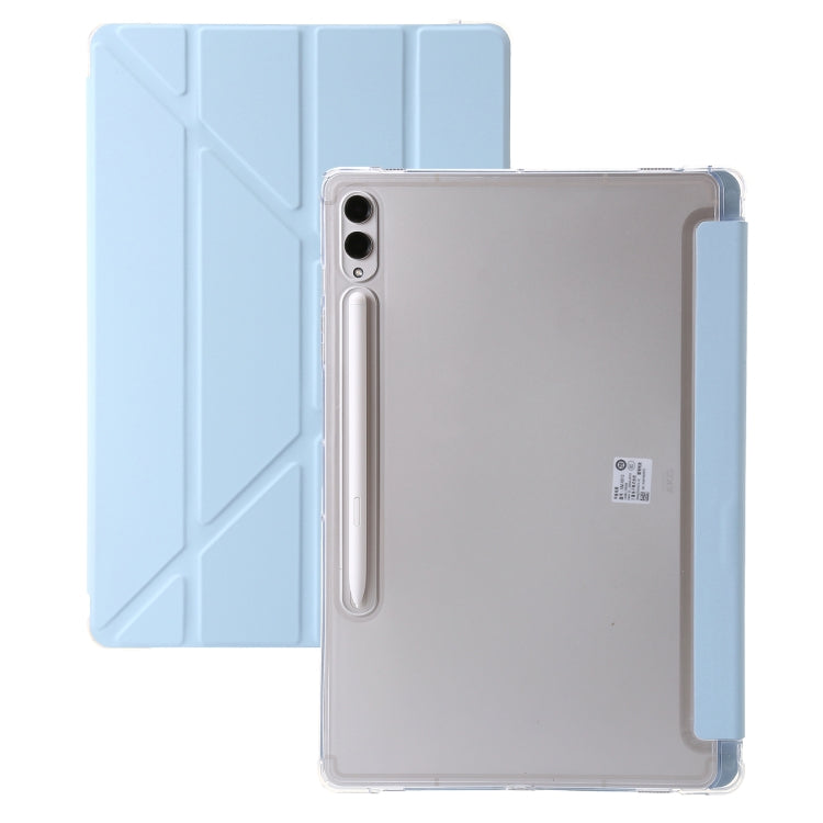 For Samsung Galaxy Tab S9+ Clear Acrylic Deformation Leather Tablet Case(Ice Blue) - Galaxy Tab S9+ Cases by buy2fix | Online Shopping UK | buy2fix