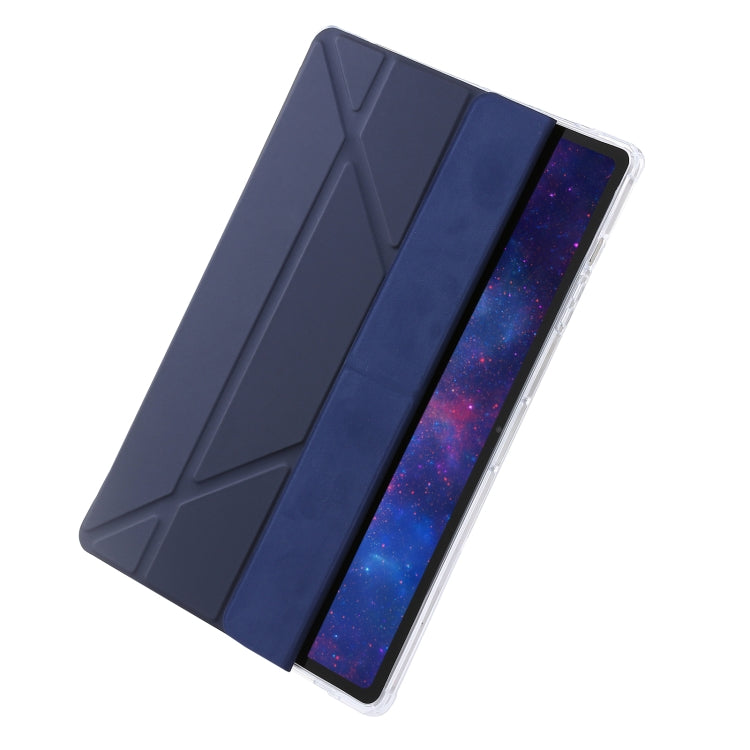 For Samsung Galaxy Tab S9 FE Clear Acrylic Deformation Leather Tablet Case(Dark Blue) - Galaxy Tab S9 FE by buy2fix | Online Shopping UK | buy2fix