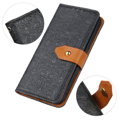 For Google Pixel 9 Pro European Floral Embossed Leather Phone Case(Black) - Google Cases by buy2fix | Online Shopping UK | buy2fix