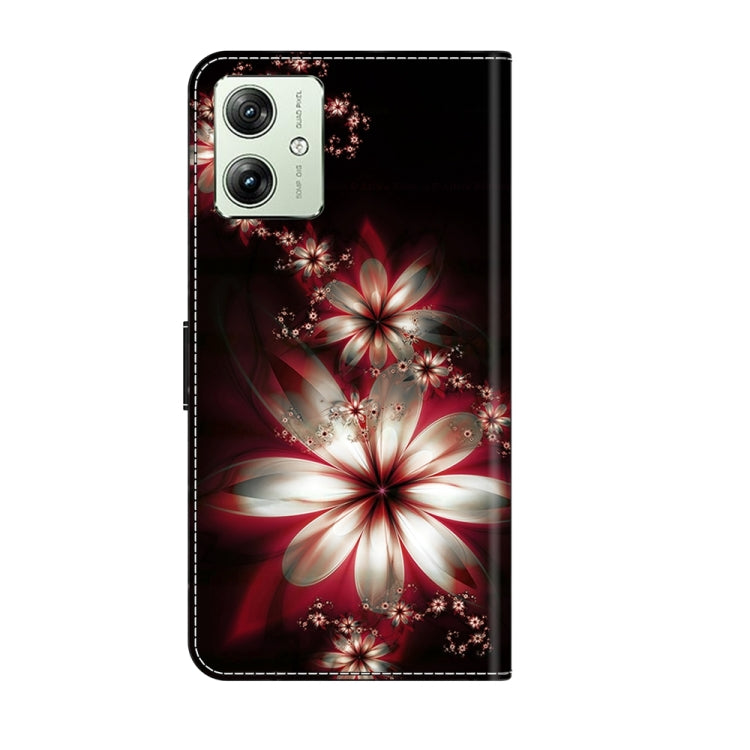 For Motorola Moto G54 Crystal 3D Shockproof Protective Leather Phone Case(Fantastic Flower) - Motorola Cases by buy2fix | Online Shopping UK | buy2fix